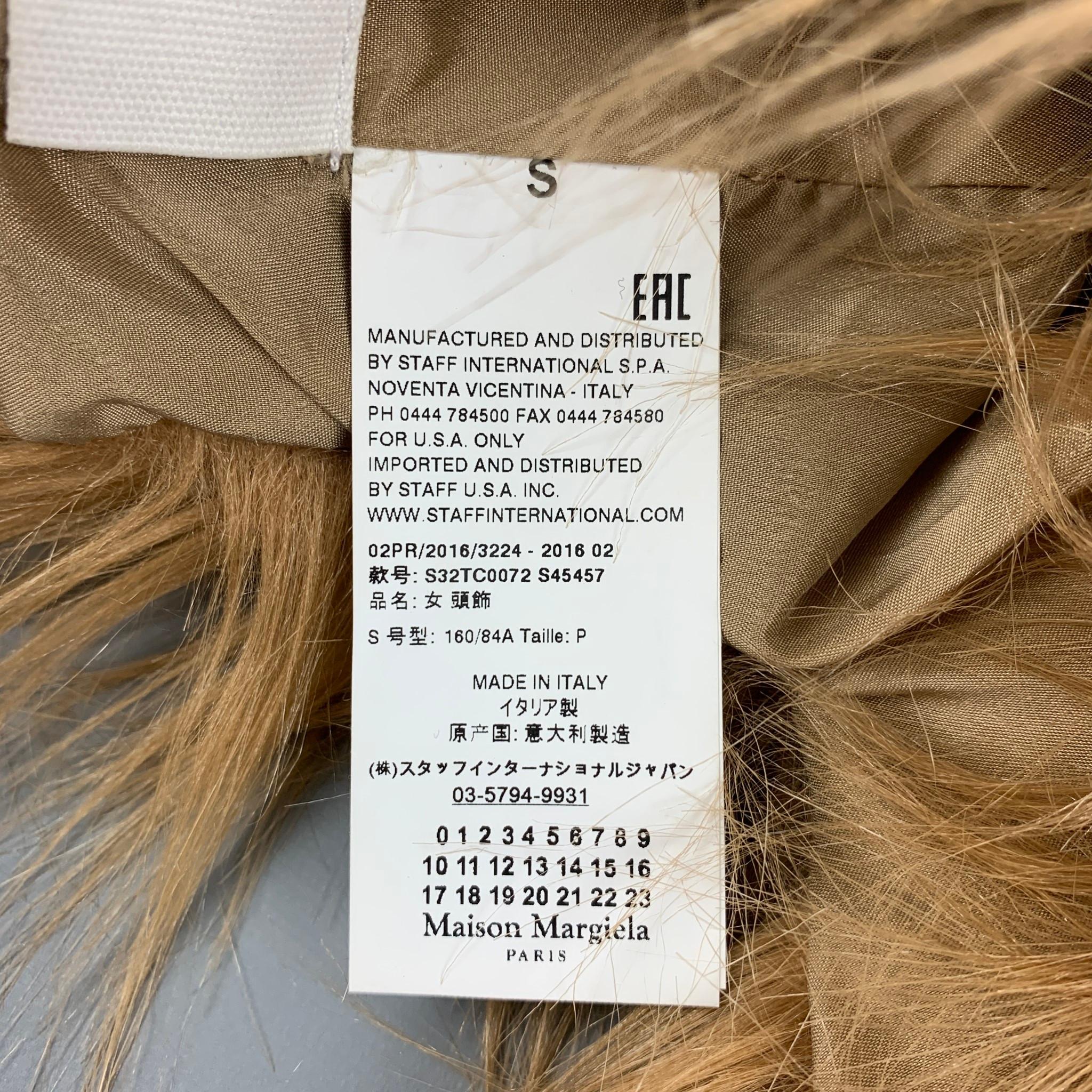 MM6 MAISON MARGIELA 2016 Size S Tan Faux Fur Hat In Good Condition In San Francisco, CA