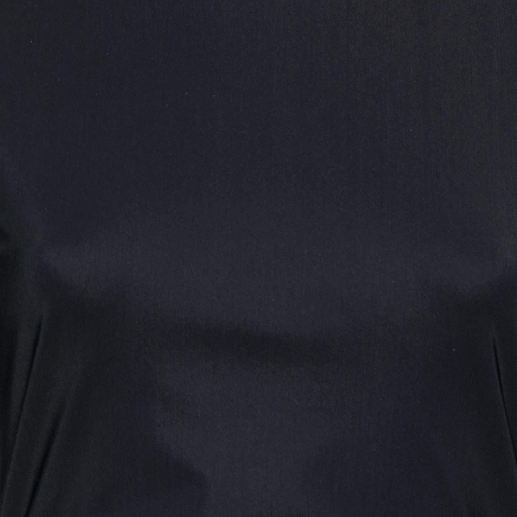 Nero MM6 Maison Margiela - Body a manica lunga in jersey nero con dettaglio overlay M. I. in vendita