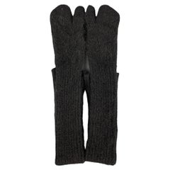 MM6 MAISON MARGIELA Black Knitted Wool Blend Long Tabi Gloves