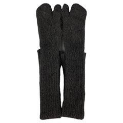 Used MM6 MAISON MARGIELA Black Knitted Wool Blend Long Tabi Gloves