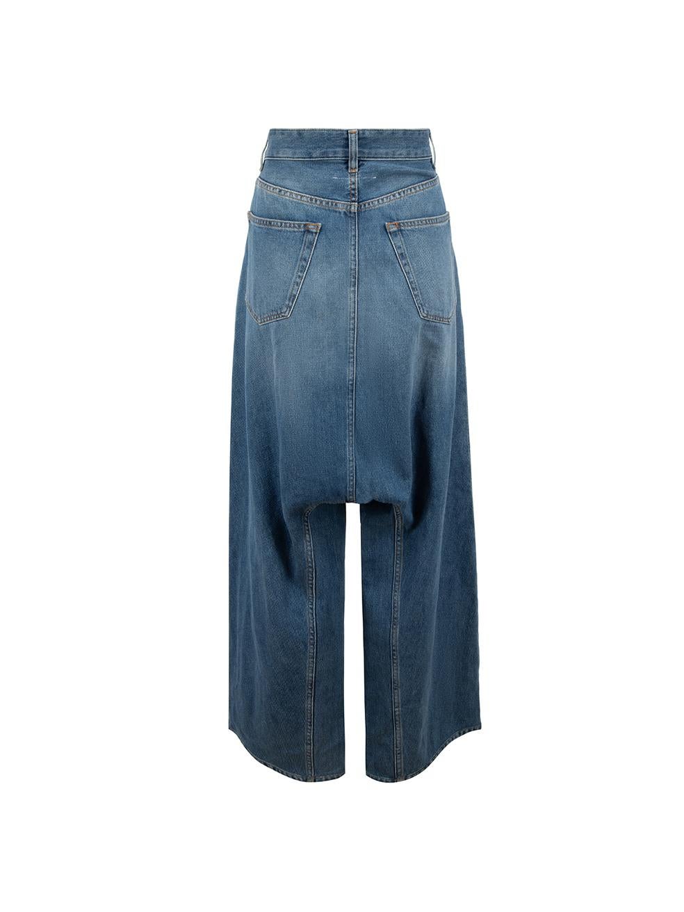 MM6 Maison Margiela Blue Denim Drop Crotch Loose Fit Jeans Size S In Good Condition In London, GB