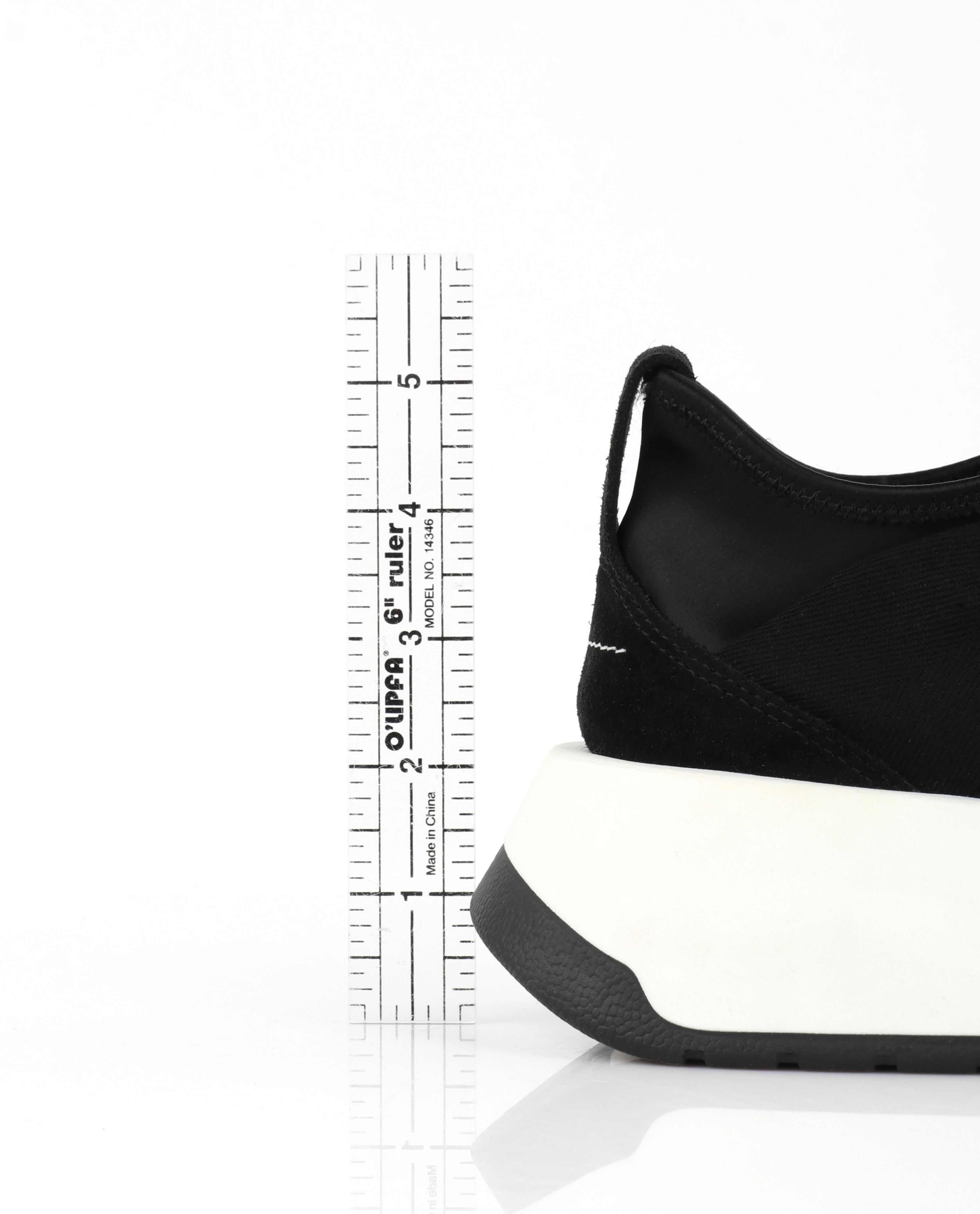 MAISON MARGIELA - Chaussures de sport à plateforme noires et blanches avec nœud et ruban, taille MM6, ca 2019 en vente 8