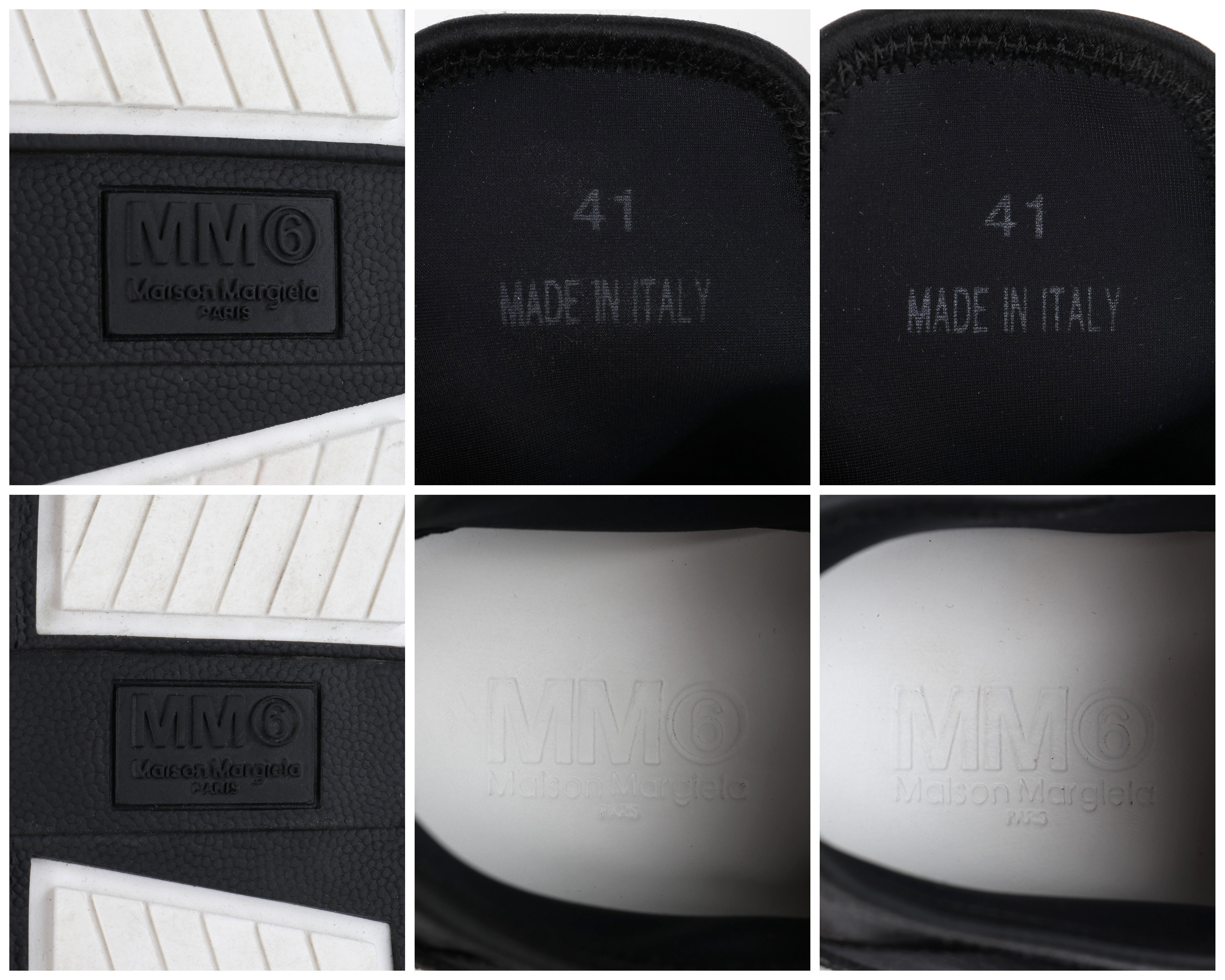 MAISON MARGIELA - Chaussures de sport à plateforme noires et blanches avec nœud et ruban, taille MM6, ca 2019 en vente 9