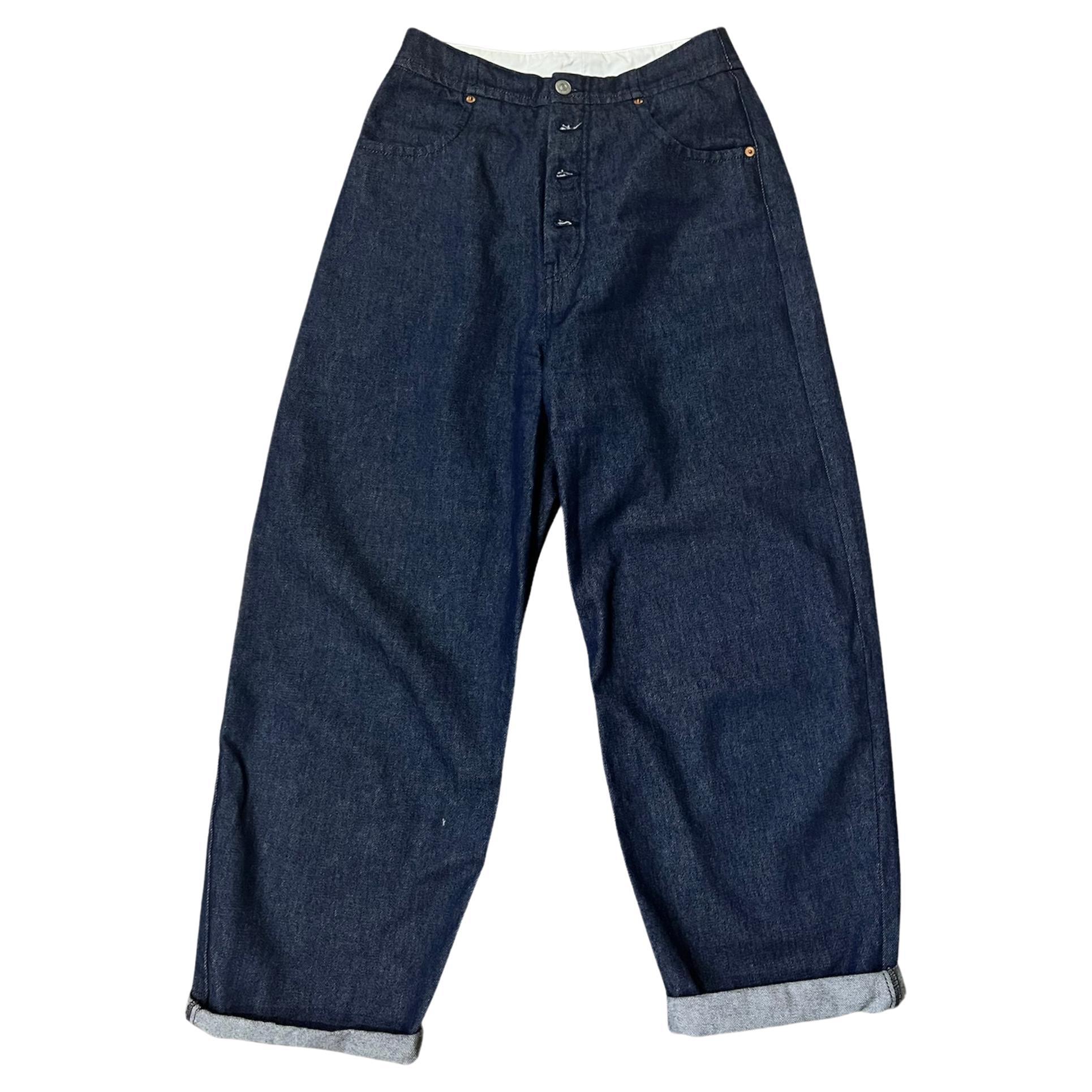 MM6 Maison Margiela Dark Blue Denim Jeans Pants, Size 40 For Sale at 1stDibs