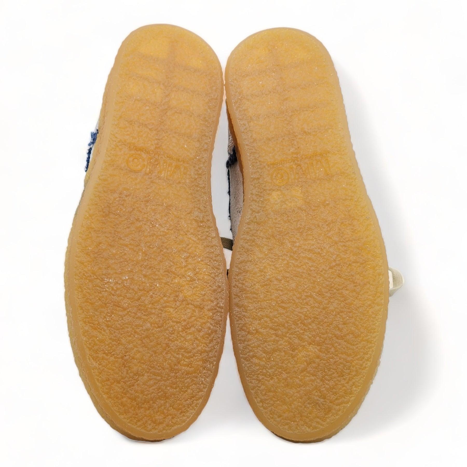 MM6 Maison Margiela Denim Trim Low-Top Sneakers In Excellent Condition For Sale In Los Angeles, CA