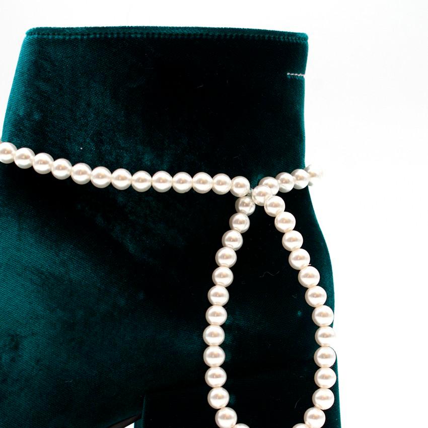 Black MM6 Maison Margiela Embellished Velvet Ankle Boots US 6.5