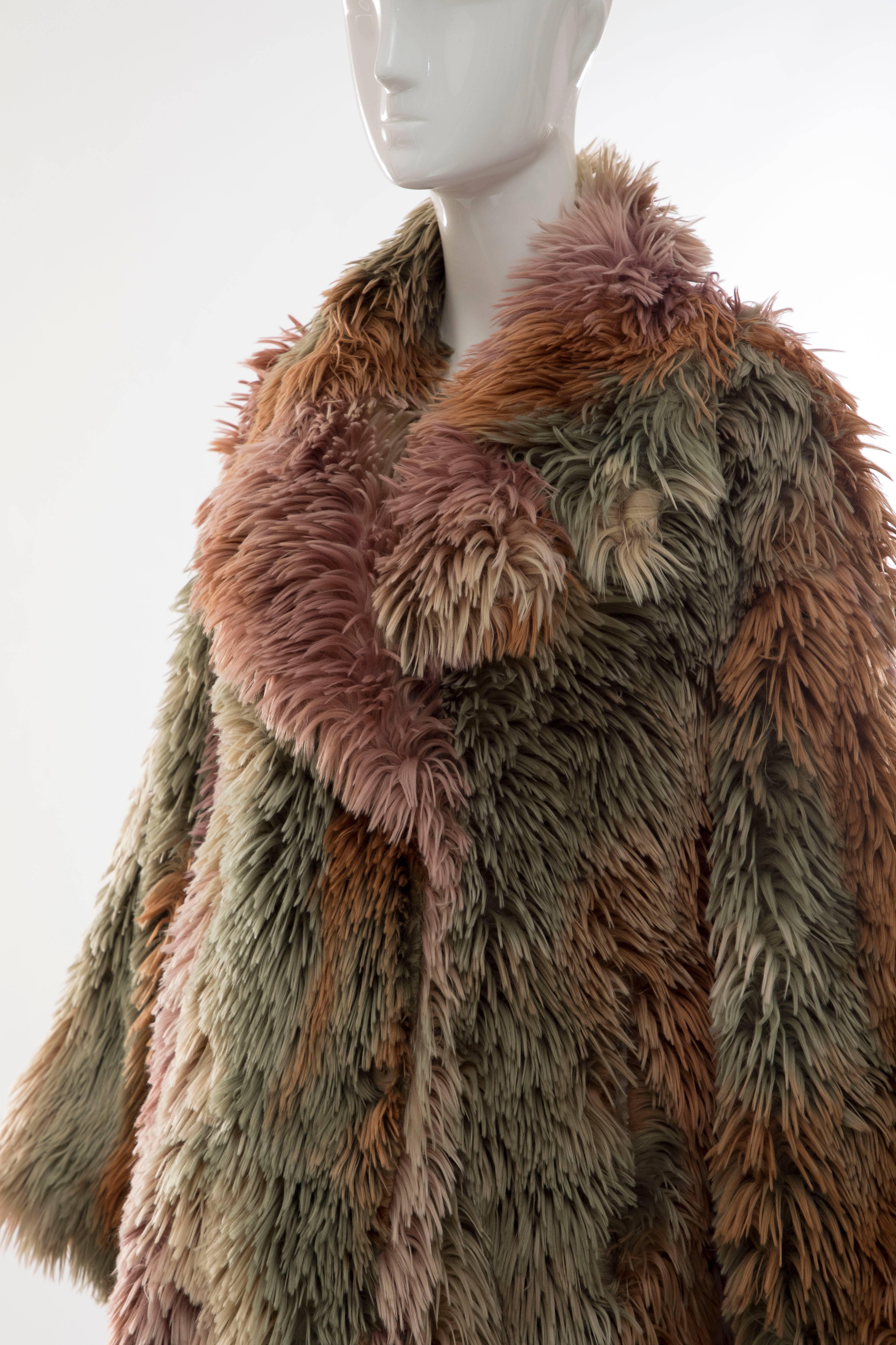MM6 Maison Margiela Faux Fur Double Breasted Coat 1