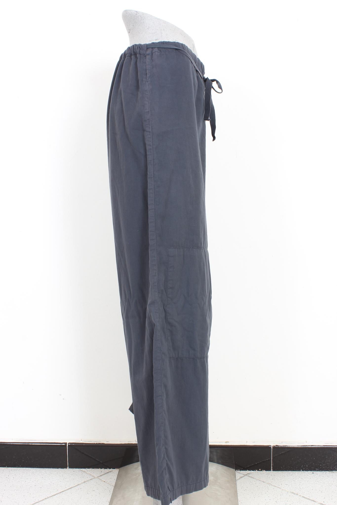 MM6 Maison Margiela Gray Cotton Wide Leg Pants 2000s In Excellent Condition In Brindisi, Bt