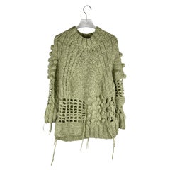 MM6 Maison Margiela Green Alpaca Abstract Sweater 