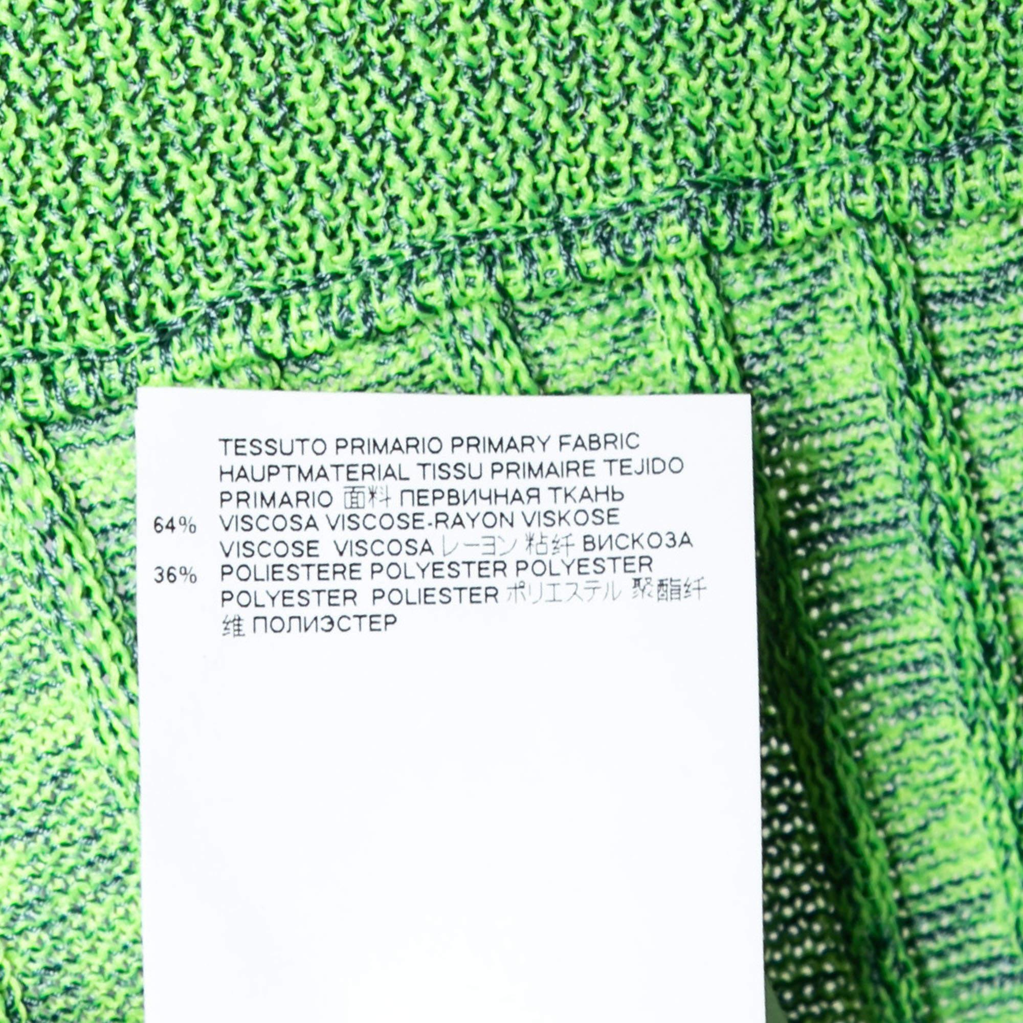 MM6 Maison Margiela Green Space Dyed Rib Knit Slit Detail Skirt S For Sale 2