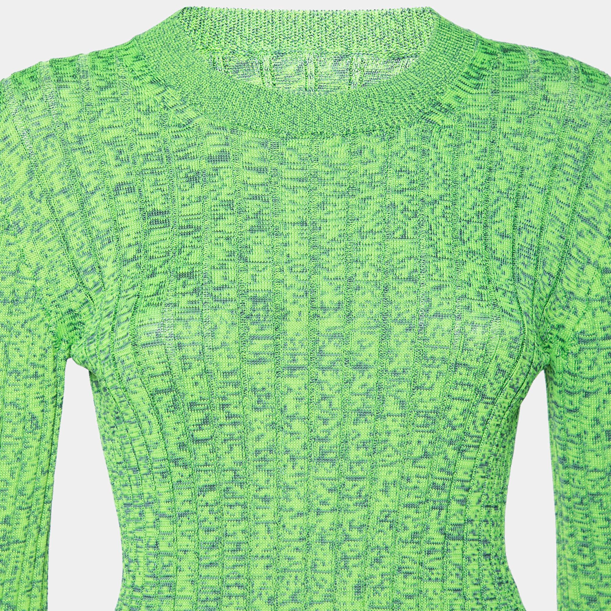 Verde MM6 Maison Margiela Maglione a coste tinto in verde S in vendita