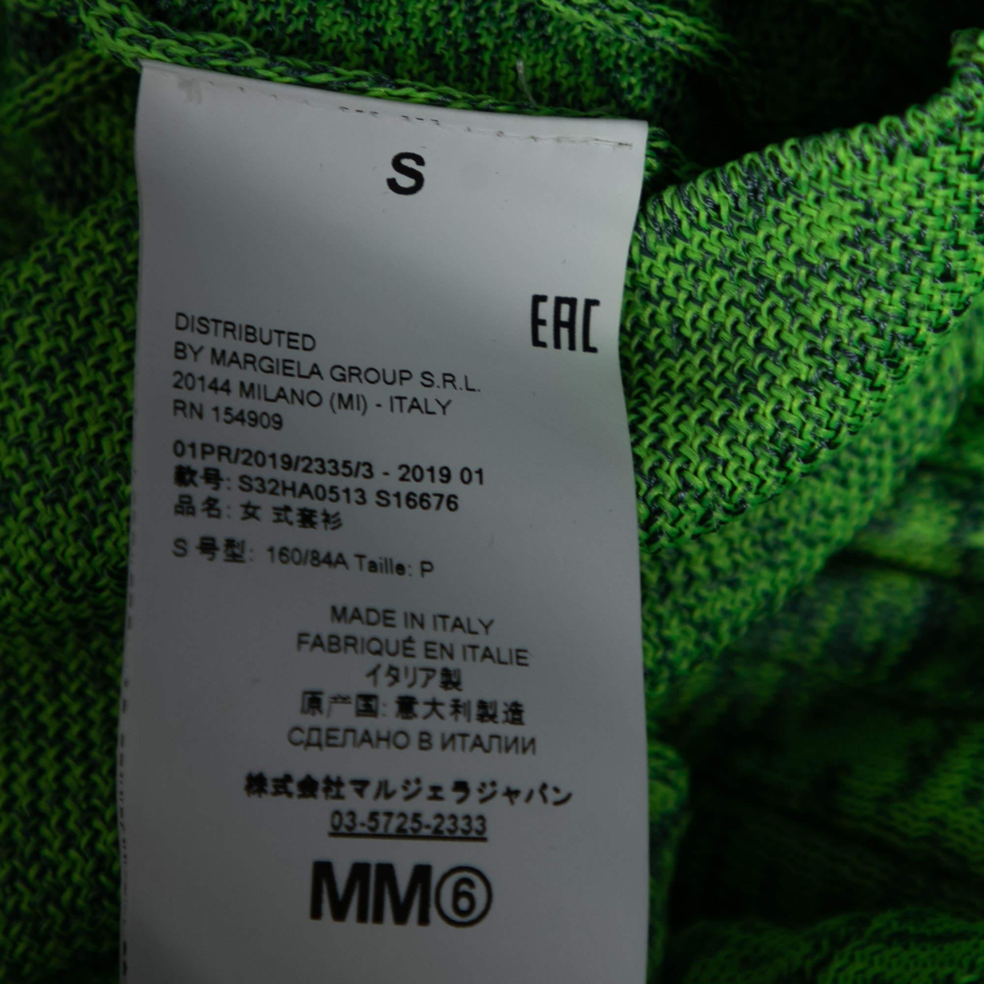 Donna MM6 Maison Margiela Maglione a coste tinto in verde S in vendita