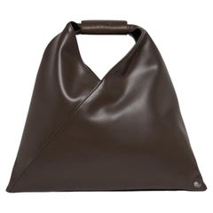 MM6 Maison Margiela Minimalist Polyurethane Top Handle Bag — Black