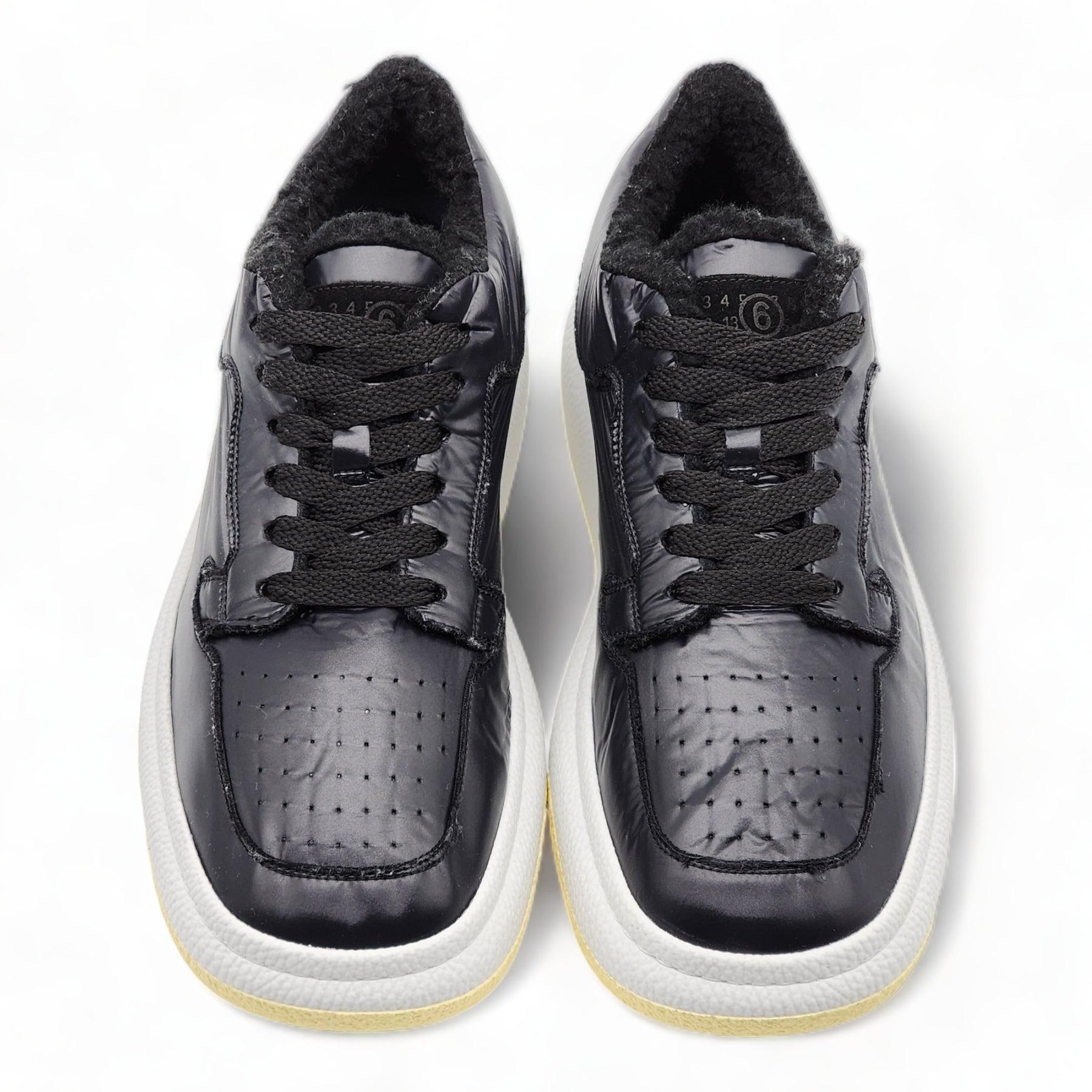 MM6 Maison Margiela Shearling-Lined Low-Top Sneakers

Additional information:
Composition: Outer: Calf Leather, Fabric
Sole: Rubber, 
Lining: Shearling
Color: Black
Size: 10 US
Country: Italy
Condition: Brand new with box.
Available in other size: