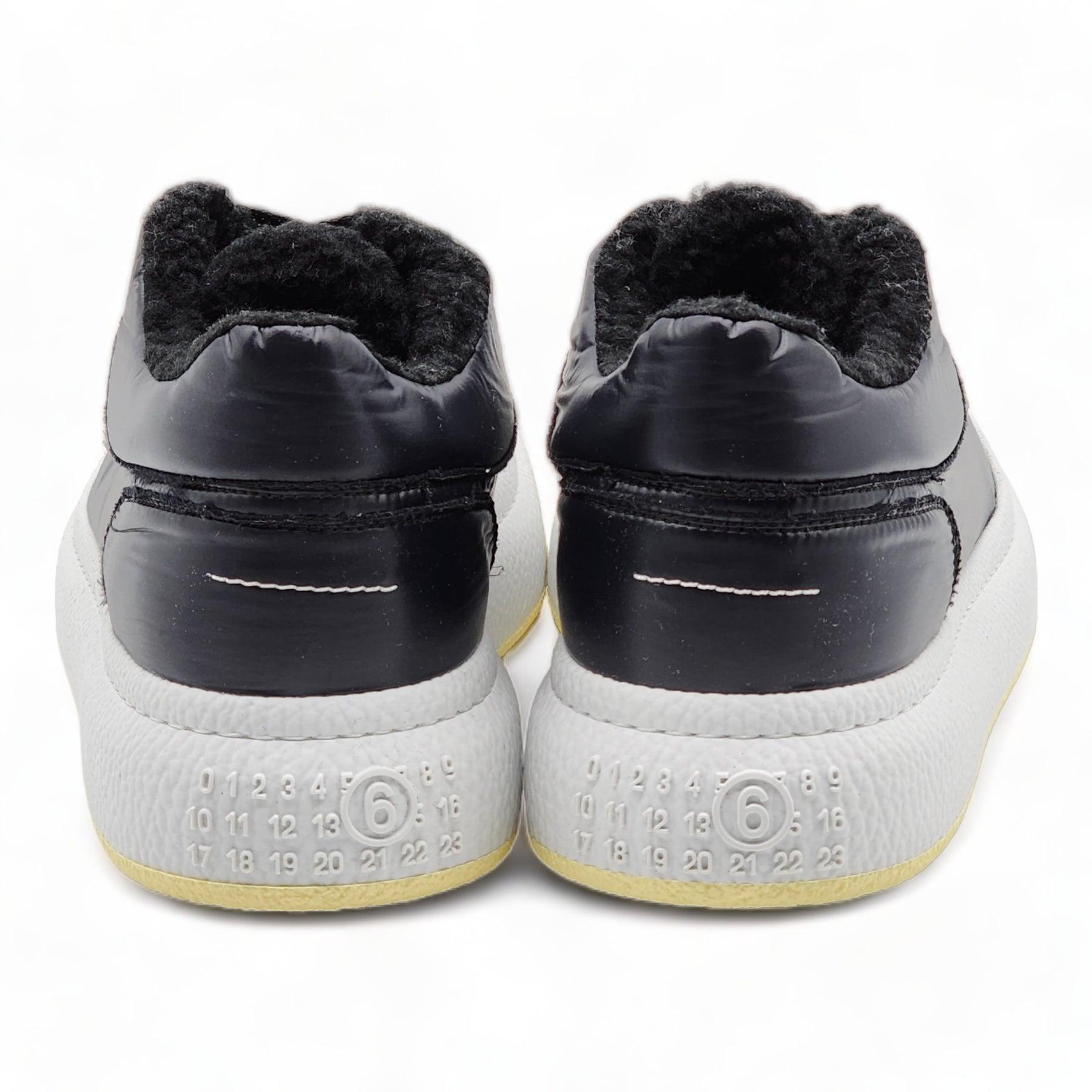 Black MM6 Maison Margiela Shearling-Lined Low-Top Sneakers For Sale