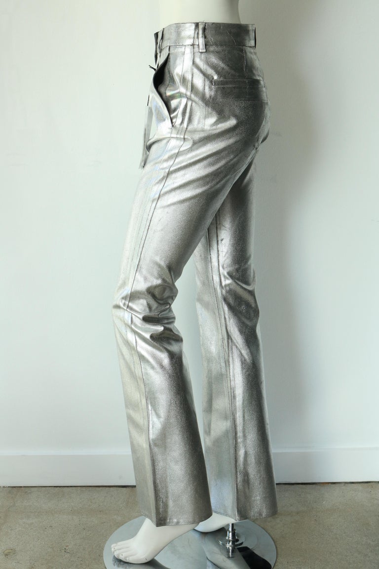 MM6 Maison Margiela Kids Metallic Effect Jeans in Silver main image 0