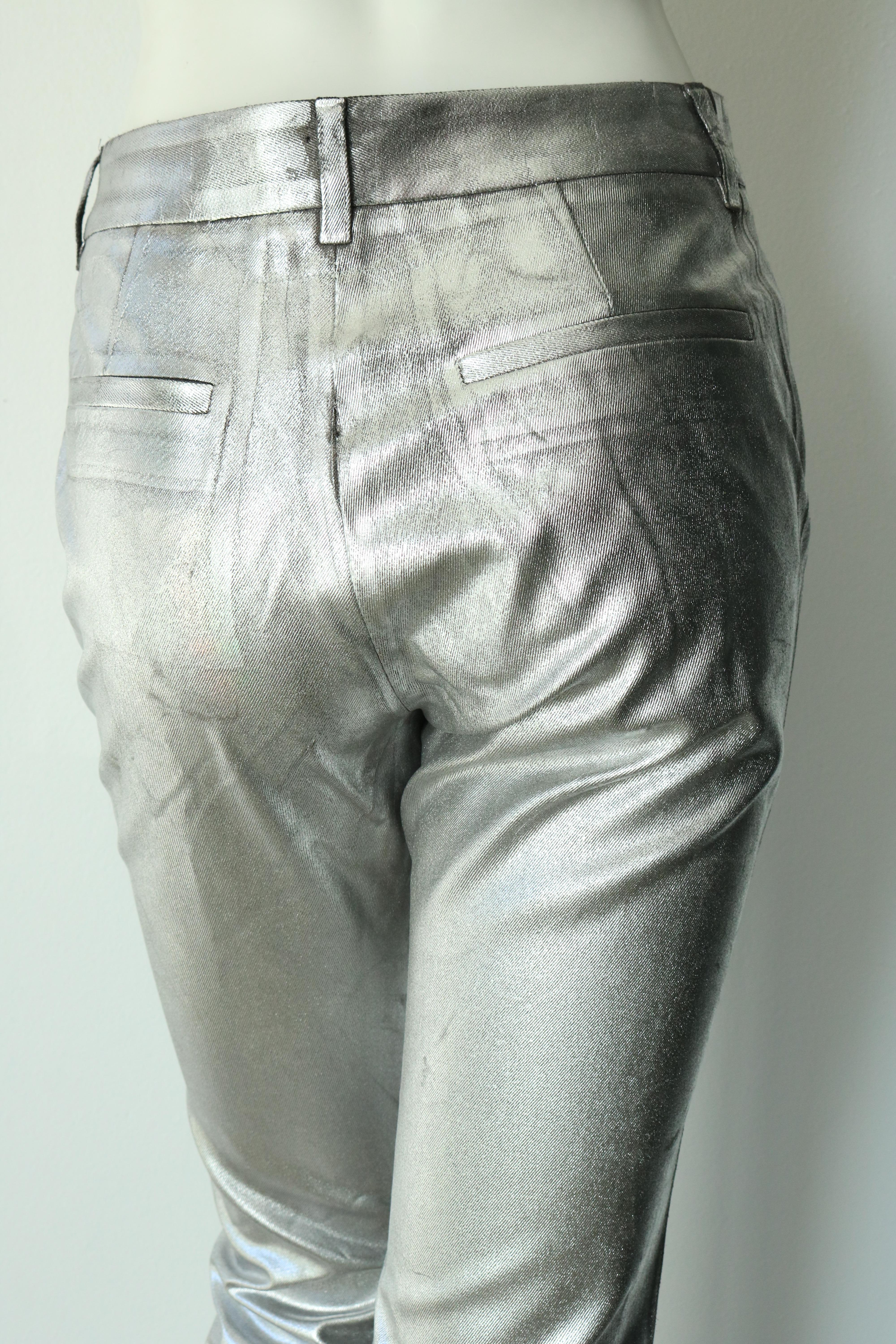 MM6 Maison Margiela  Silver Pants  In New Condition In Thousand Oaks, CA