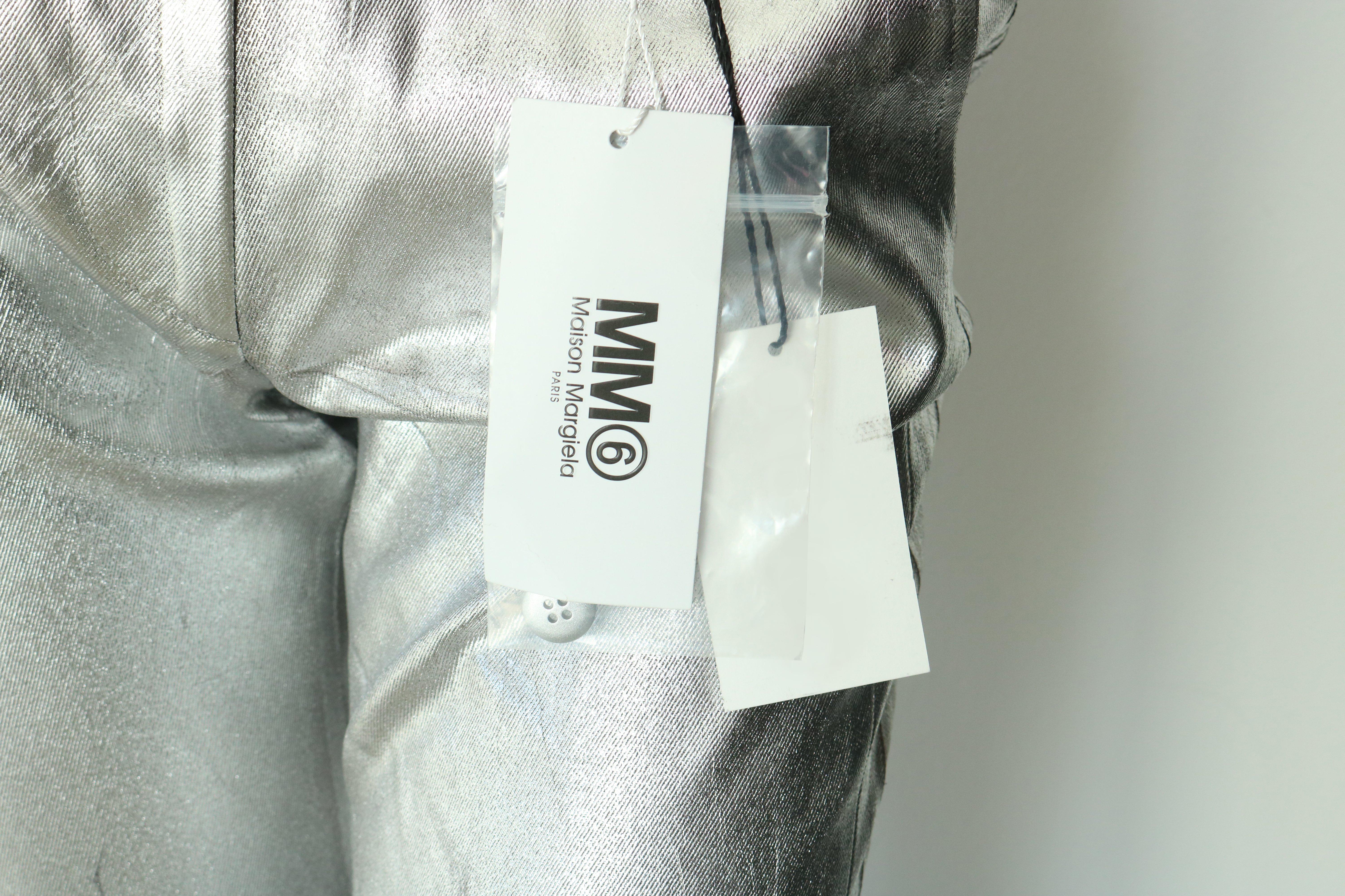 Women's or Men's MM6 Maison Margiela  Silver Pants 