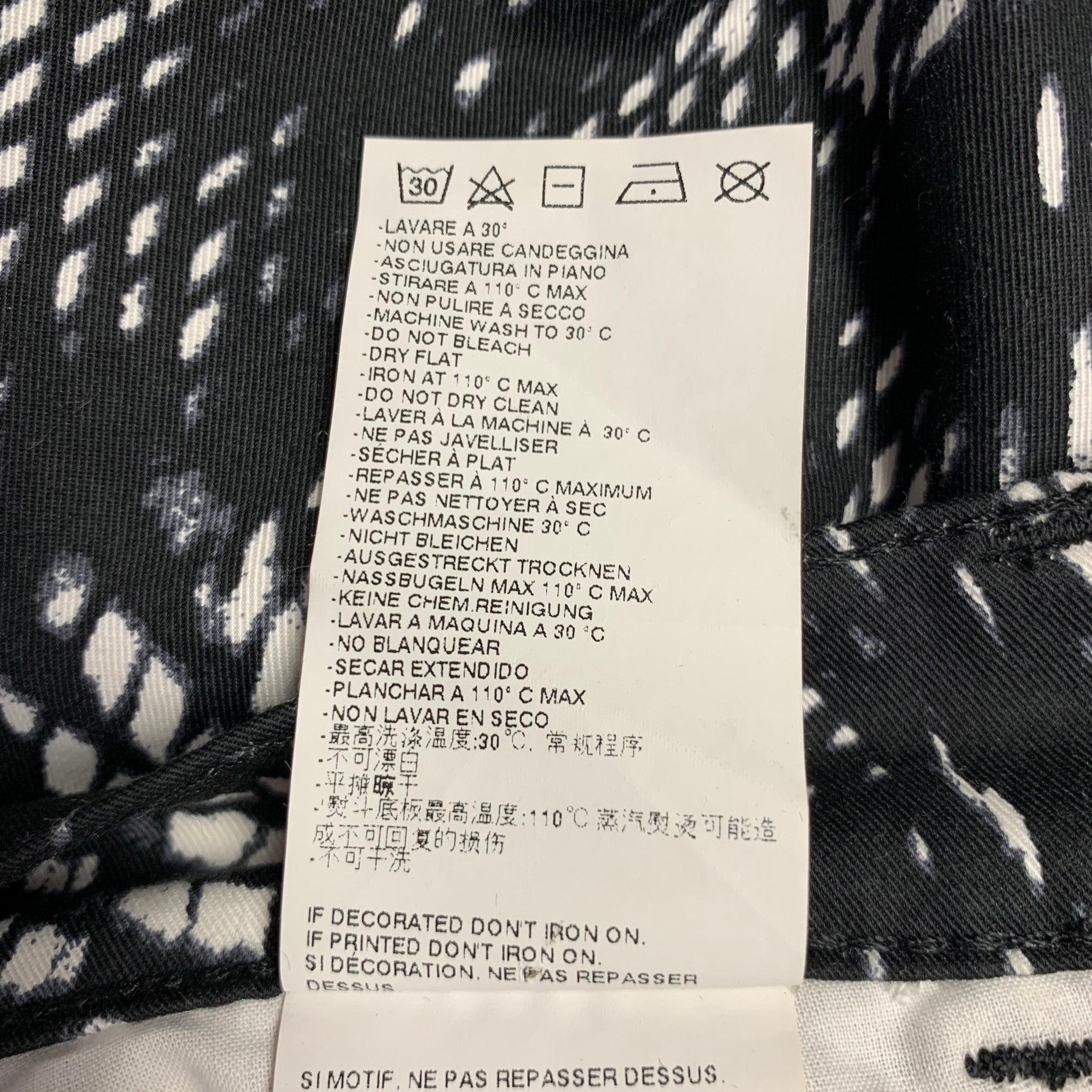 MM6 MAISON MARGIELA Size 4 Black White Cotton Blend Print Casual Pants For Sale 2