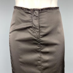 MM6 MAISON MARGIELA Größe S Brauner Bleistiftrock mit rohem Rand