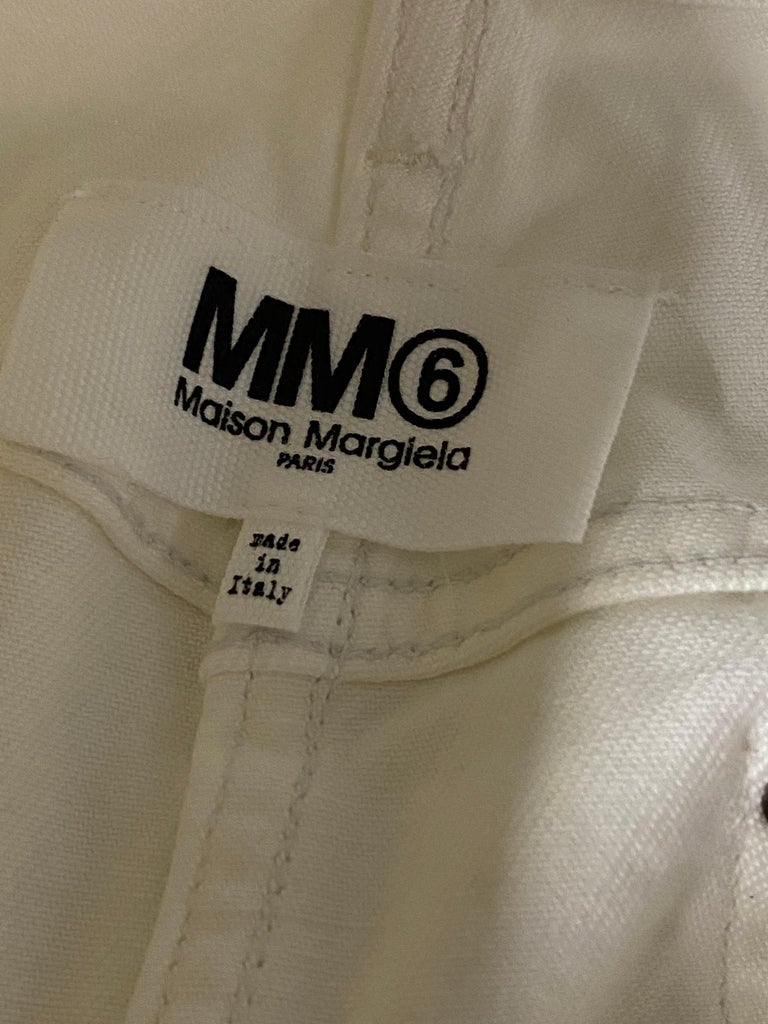 MM6 Maison Margiela White Denim Pencil Skirt, Size 42 For Sale at ...
