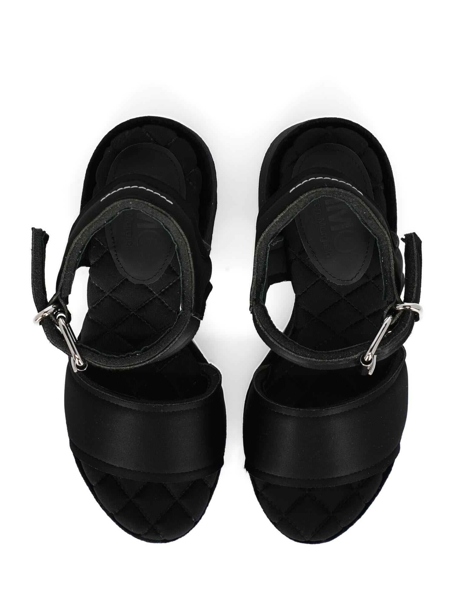 Mm6 Maison Margiela Woman Sandals Black Fabric IT 36 For Sale 2