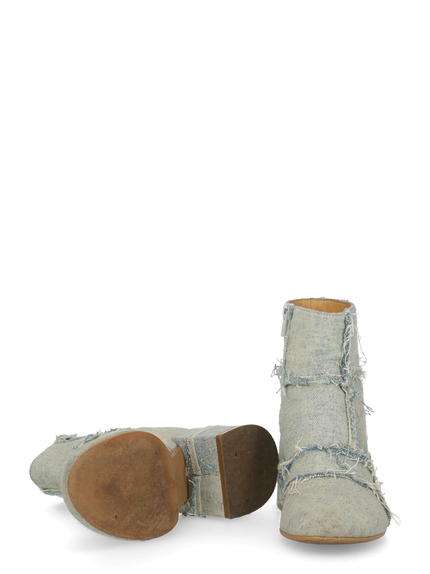 Gray Mm6 Maison Margiela Women  Ankle boots Blue Cotton IT 36 For Sale
