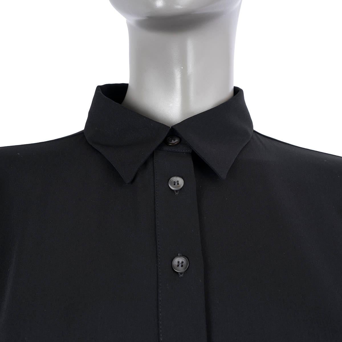 MM6 MARTIN MARGIELA black polyester SHORT SLEEVE SHIRT Dress 46 XL For Sale 1