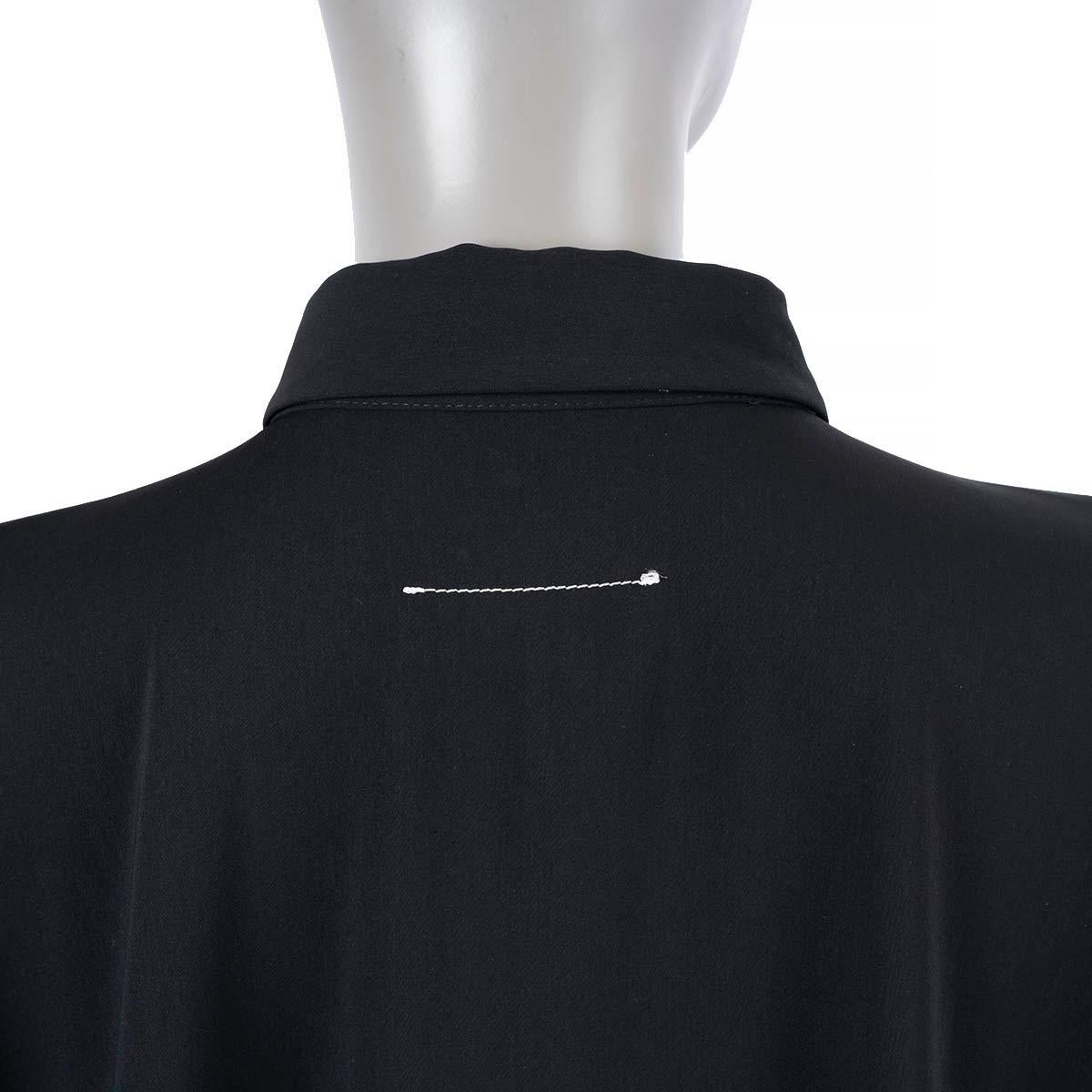 MM6 MARTIN MARGIELA black polyester SHORT SLEEVE SHIRT Dress 46 XL For Sale 2