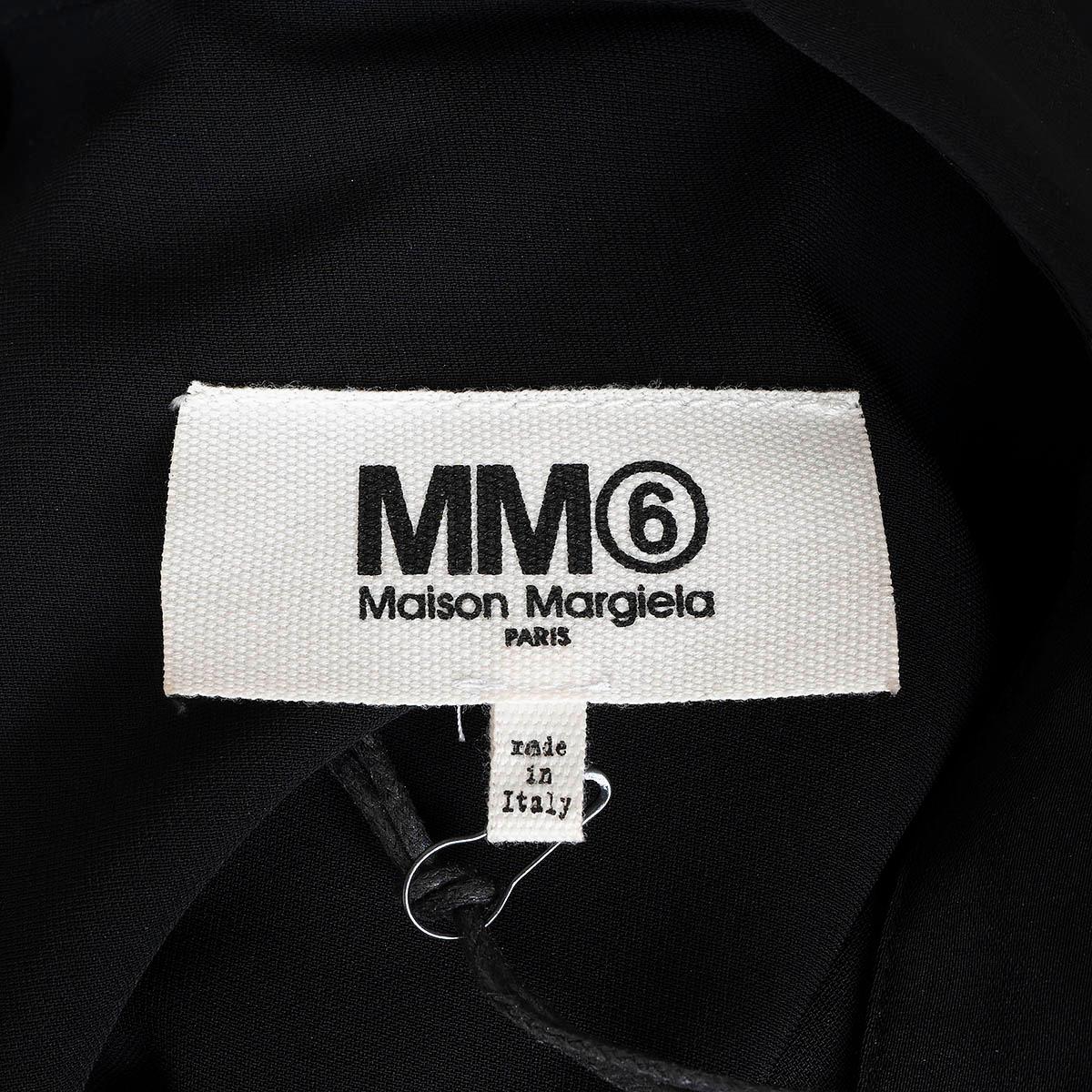 MM6 MARTIN MARGIELA black polyester SHORT SLEEVE SHIRT Dress 46 XL For Sale 3