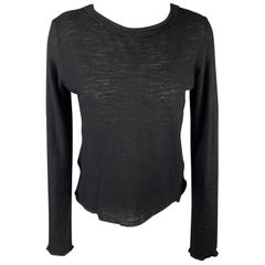 MM6 MARTIN MARGIELA Size S Black Wool Reverse Neckline Pullover