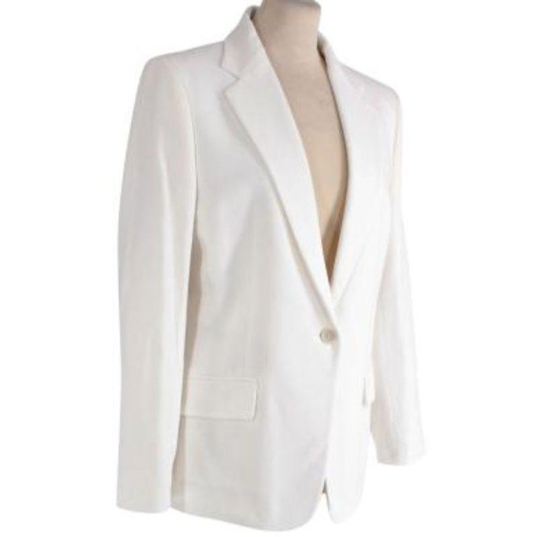 MM6 White Single Breasted Split-Back Blazer For Sale at 1stDibs