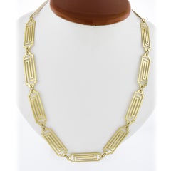MMA 14k Yellow Gold 19" Polished Finish Open Maze Geometric Link Necklace
