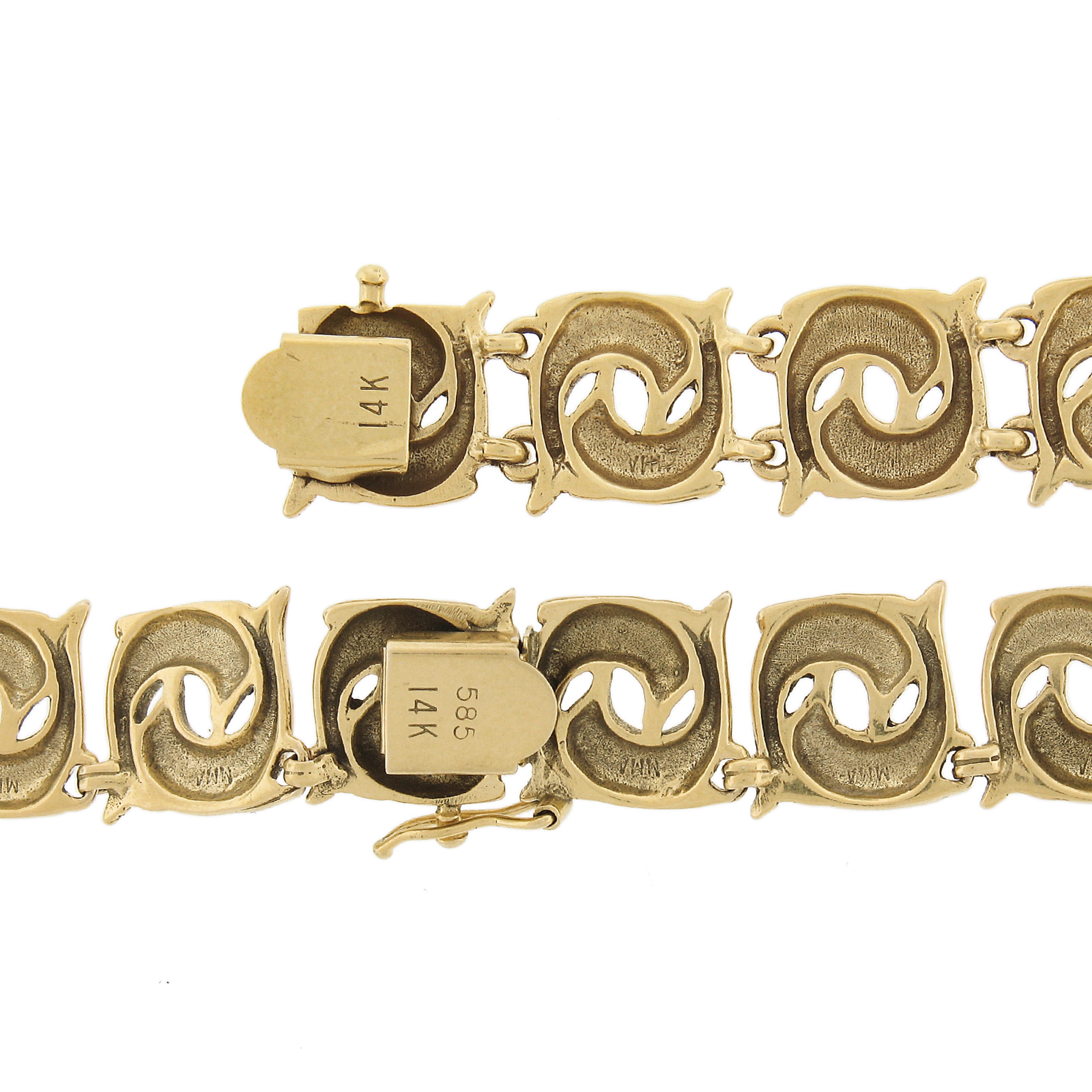 MMA 14K Gelbgold Dancing Delphin Gliederarmband Halskette Set mit Original Beutel im Angebot 5