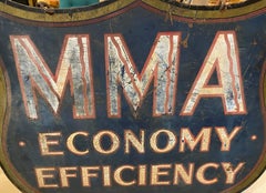 MMA Home Store Large Metal Shield Form Double Sided Advertising Sign, circa 1940