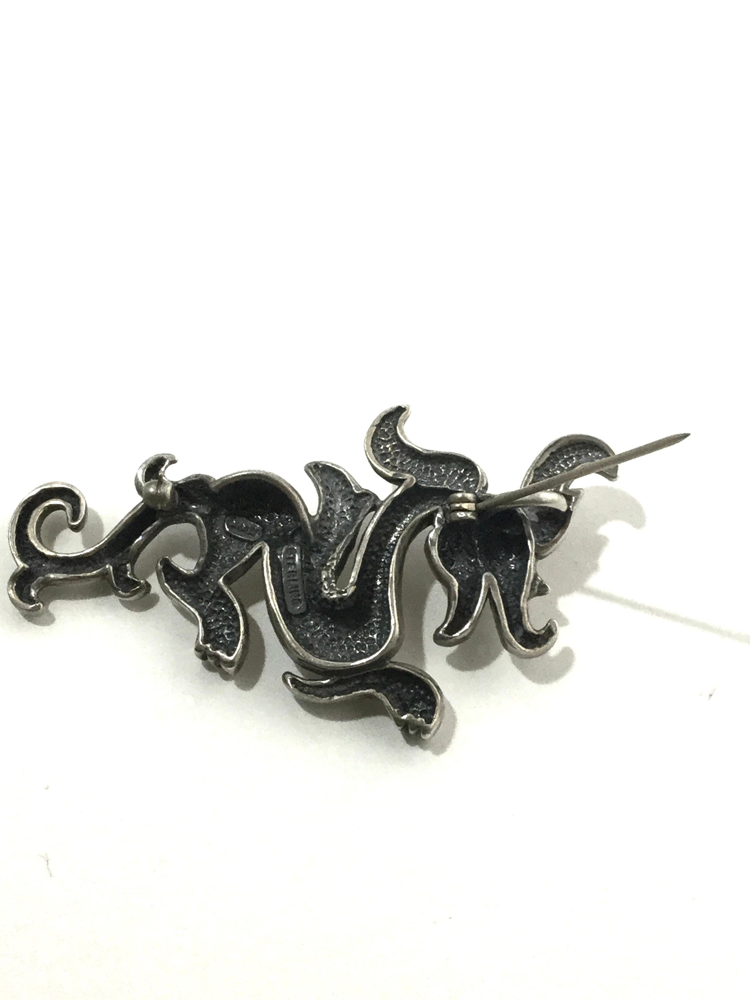 MMA Metropolitan Museum Sterling Silver Dragon Pin Pendant 1