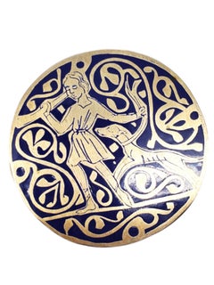 M.M.A. Sterling  Silver Blue Enamel Boy and Dog Pendant Brooch #20357