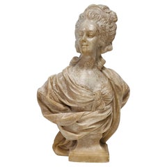 Mme Pompadour french alabaster bust circa 1850