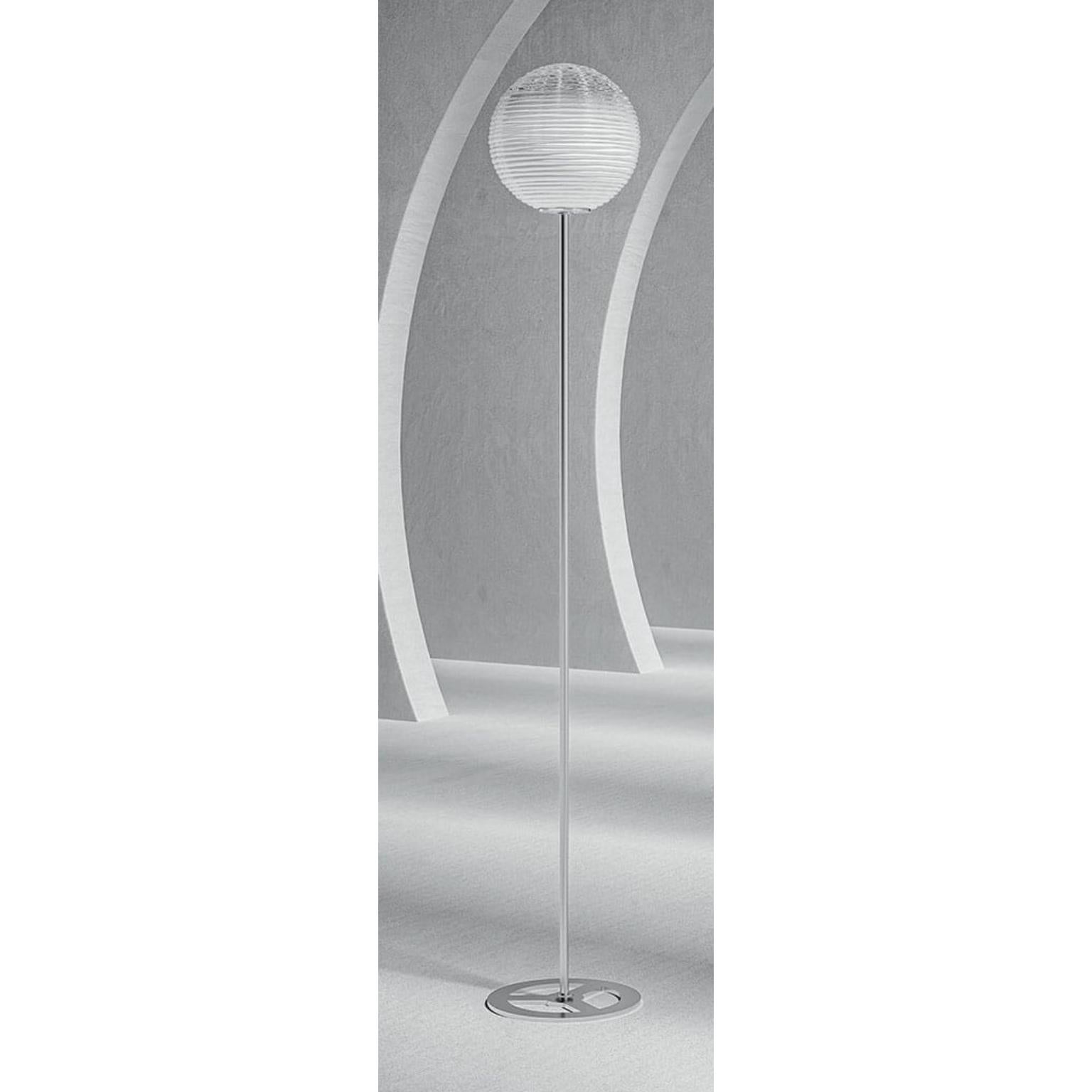 MMM Maestro Floor Lamp by MM Lampadari
Dimensions: Ø 31 x H 190 cm. 
Materials: Glass and metal.

Different metal finishes are available. All our lamps can be wired according to each country. If sold to the USA it will be wired for the USA for