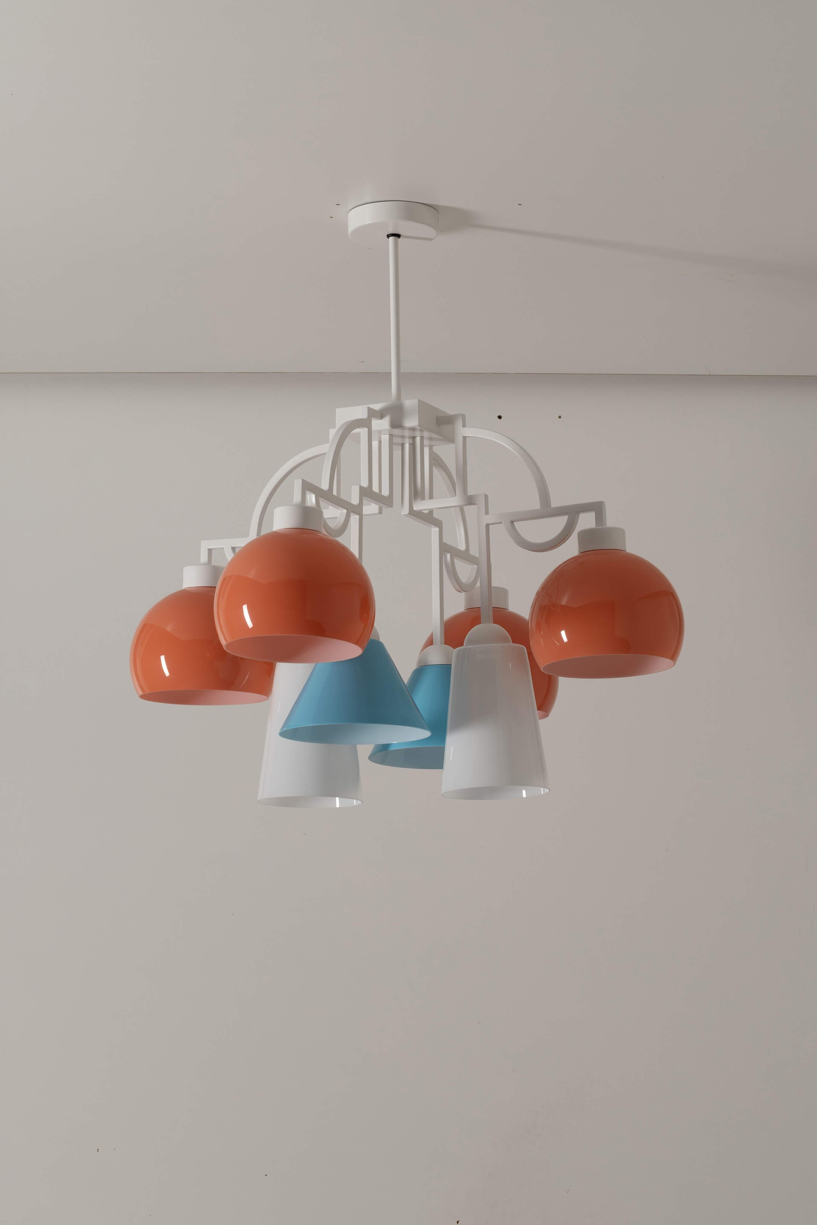 MMM MYA Pop 8 Pendant Lamp by MM Lampadari
Dimensions: Ø 76 x H 78 cm. 
Materials: Glass and metal.

All our lamps can be wired according to each country. If sold to the USA it will be wired for the USA for instance. Please contact us.

An ancient