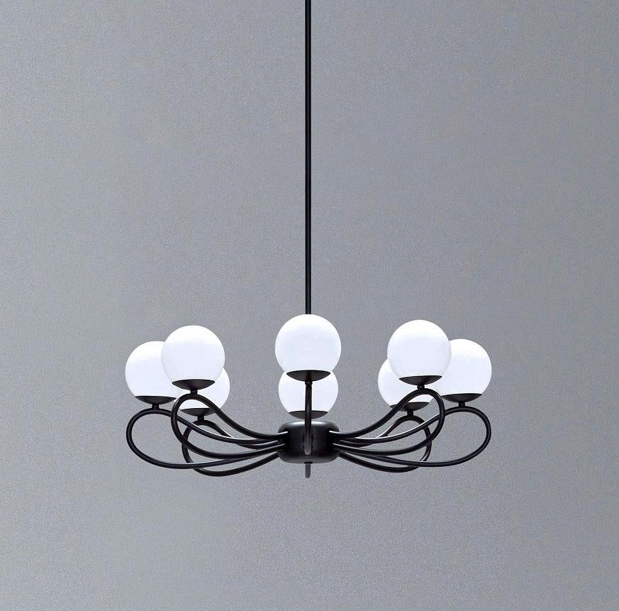MMM Papillon 8 Chandelier by MM Lampadari
Dimensions: Ø 70 x H 63/113.
Materials: Glass and metal.

All our lamps can be wired according to each country. If sold to the USA it will be wired for the USA for instance. Please contact us.

An ancient