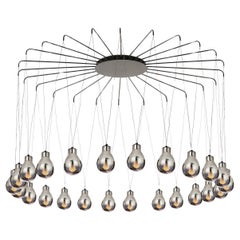 Lampada a sospensione in vetro metallizzato MMM Rain 24 Fumè di MM Lampadari