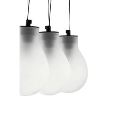MMM Rain 3 Fumè Metallic Glass Pendant Lamp by MM Lampadari