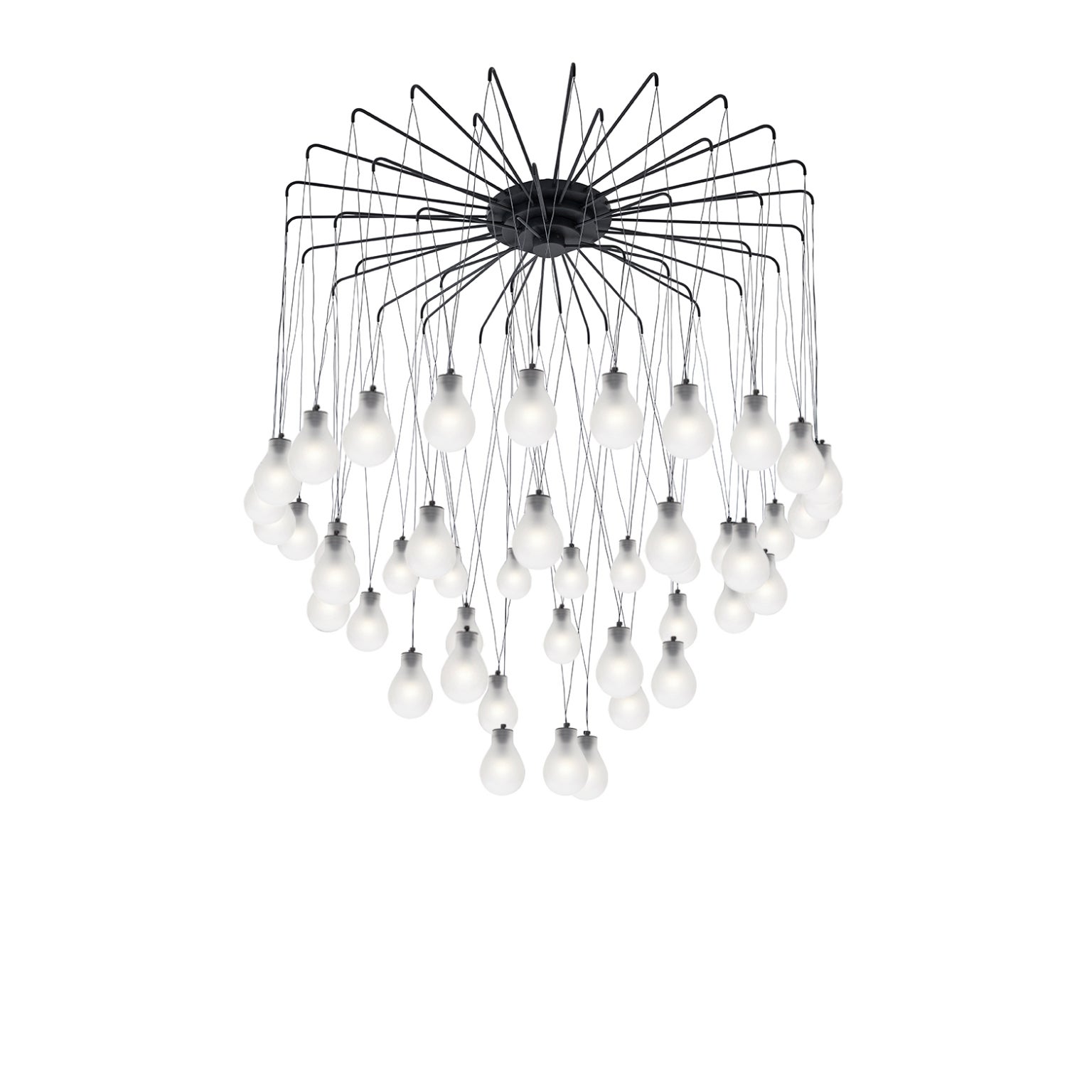 MMM Rain 45 Fumè Lámpara Colgante de Cristal Metálico by MM Lampadari
Dimensiones: P 176 x An 176 x Al 130 cm. 
Materiales: Vidrio y metal.

Todas nuestras lámparas pueden cablearse según cada país. Si se vende a EE.UU., se cableará para ese país,