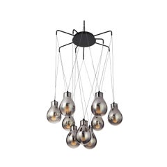 MMM Rain 9 Fumè Metallic Glass Pendant Lamp by MM Lampadari