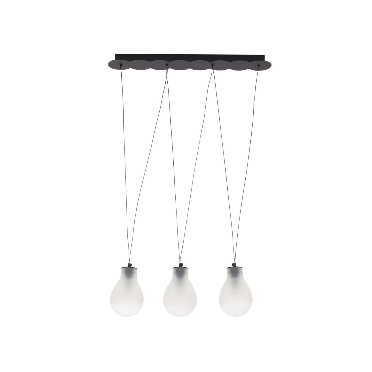 MMM Rain B3 Fumè Lámpara Colgante de Cristal Metálico by MM Lampadari Posmoderno en venta