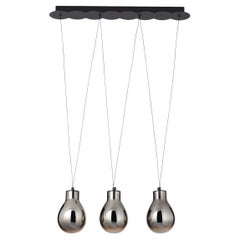 Lampada a sospensione in vetro metallizzato MMM Rain B3 Fumè di MM Lampadari