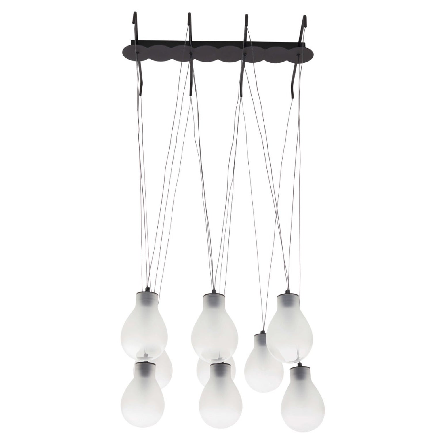 Lampe suspendue MMM Rain B9 en verre dépoli de MM Lampadari