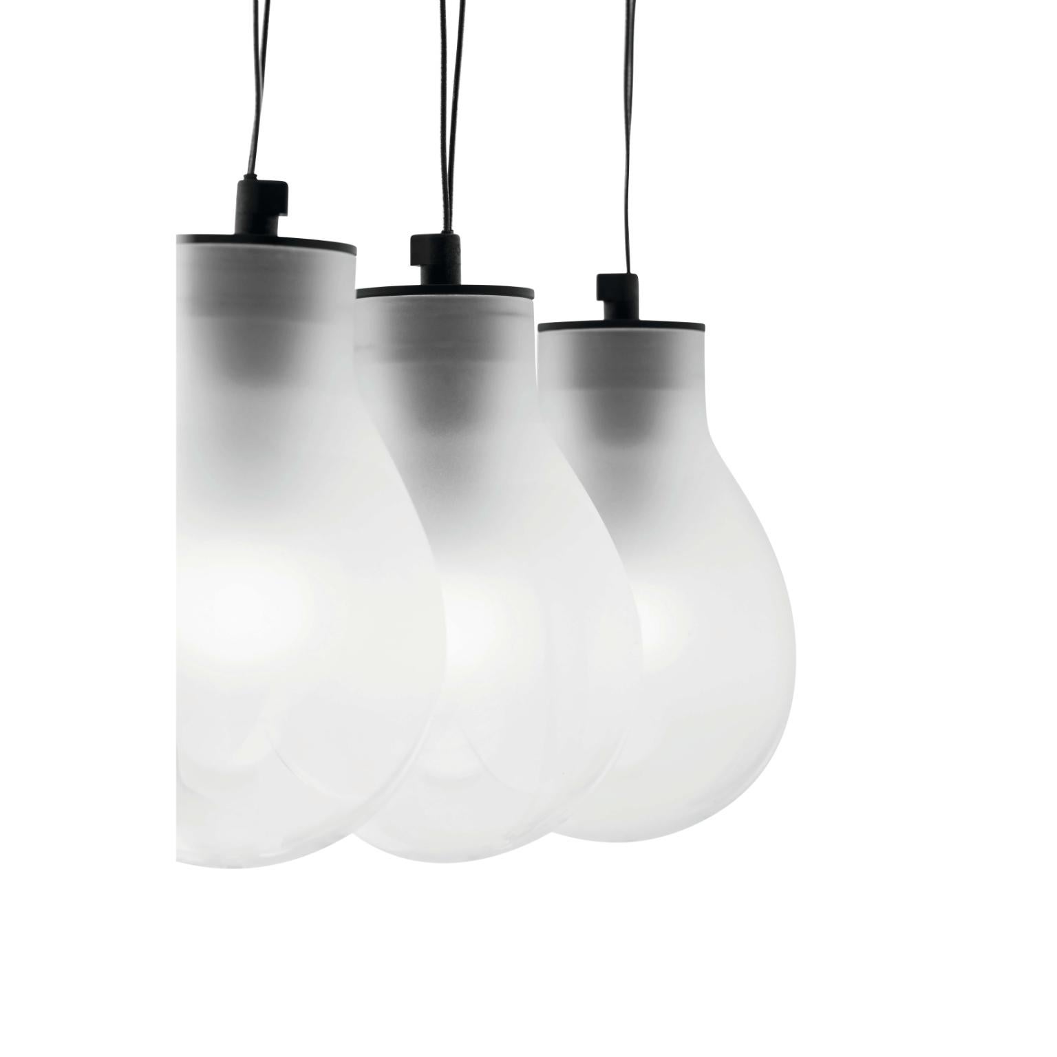 MMM Rain Lámpara Colgante de Cristal Esmerilado by MM Lampadari Siglo XXI y contemporáneo en venta