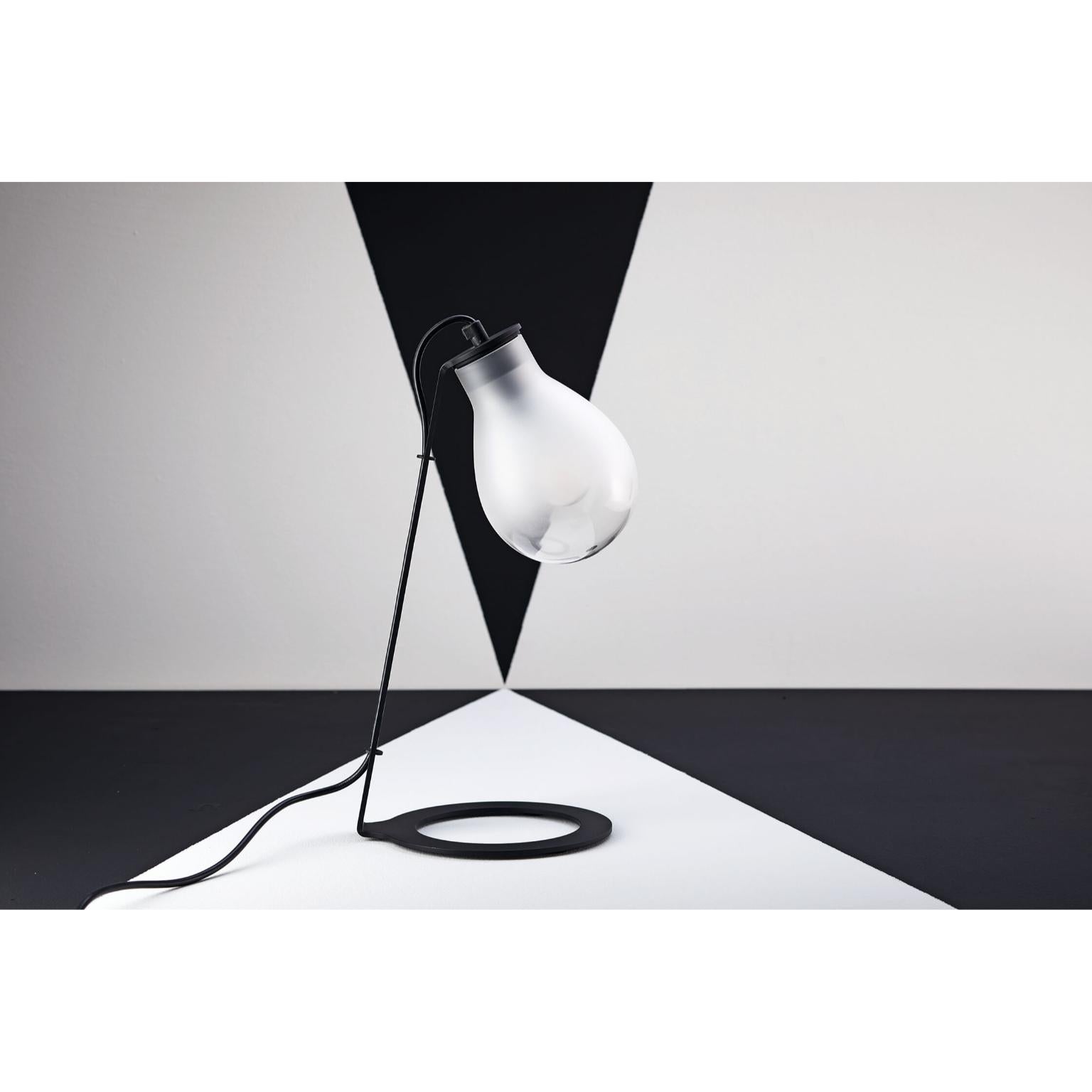 Italian MMM Rain Frosted Glass Table Lamp by MM Lampadari For Sale